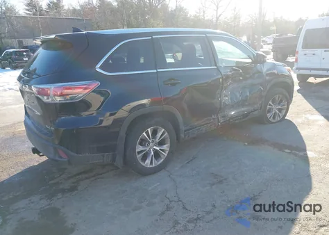 2015 Toyota Highlander Xle V6 from USA, damaged, VIN 5TDJKRFH5FS184163